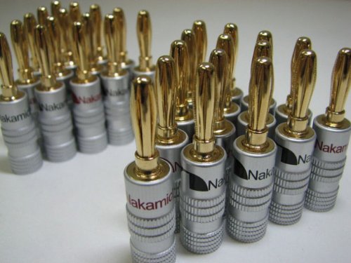 New 24 pcs 24K Gold Nakamichi Speaker banana plug Audio Jack