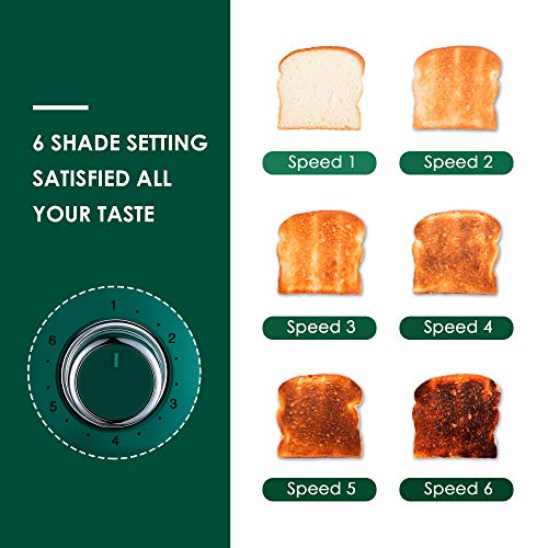 REDMOND 4 Slice Toaster Retro Stainless Steel Toasters with Bagel