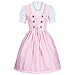 Gaudi-leathers Women's Set-3 Dirndl Pieces Checkered 42 Pink/White