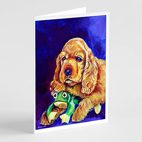 Caroline's Treasures 7342GCA7P Cocker Spaniel with Frog Greeting Cards and Enve…
