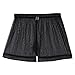 FEESHOW Men's See-Through Mesh Loose Shorts Underwear Cover up Boxer Trunks Black Medium