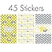 Yellow Elephant Welcome Baby Mini Chocolate Candy Bar Wrapper Labels, Party Favor Stickers - 45 Count
