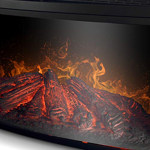 Della BELLEZE 33" Electric Fireplace Insert Freestanding & Recessed Stove Heater Overheating Safety Protection Touch Screen Remote Control 1400W with Timer - Thumbnail 2