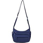 Trendy Nylon Crossbody Bags for Women,Multi-Pocket Shoulder Handbag Lightweight Sling Hobo Bag Roomy Travel Crossbody Purses
