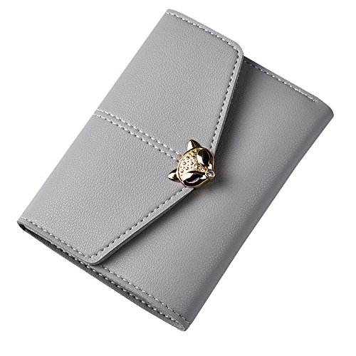 Ghazzi Women Wallet Teen Girls Fashion Solid Color Wallet Fox Coin Purse Simple Multi Card Holder Handbag Clutch Purse