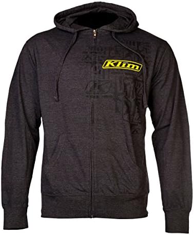 Klim Mens Freedom Tetris Hoody Zip Sweatshirt Medium Gray