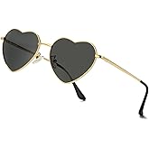 JOVAKIT Polarized Heart Sunglasses for Women Fashion Lovely Style Metal Frame UV400 Protection Lens