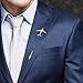 Rhungift 4pcs Flower Anchor Pegasus Plane Boutonniere Suit Lapel Stick Brooch Pin