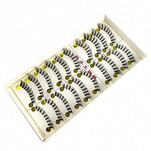 Nicedeal 10 Pairs Natural Look Taiwan Handmade Fake False Eyelashes Eye Lashes Transparent Stem 218 Classical Eyelashes Make-up Tools and Brushes for Beauty