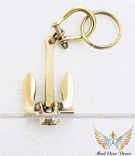 Humaira Nautical Brass Anchor Keychains Nautical vintage ship anchor with handcuff key ring B