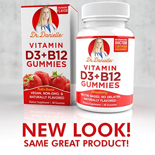 Vitamin D3, B12 Gummies by Dr. Danielle, Vegan Daily Supplement for