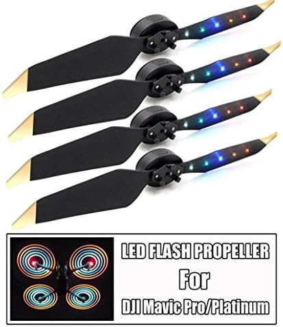 GTIA 2pair For DJI Mavic Low Noise Quick Release Folding LED Light Flash Propellers