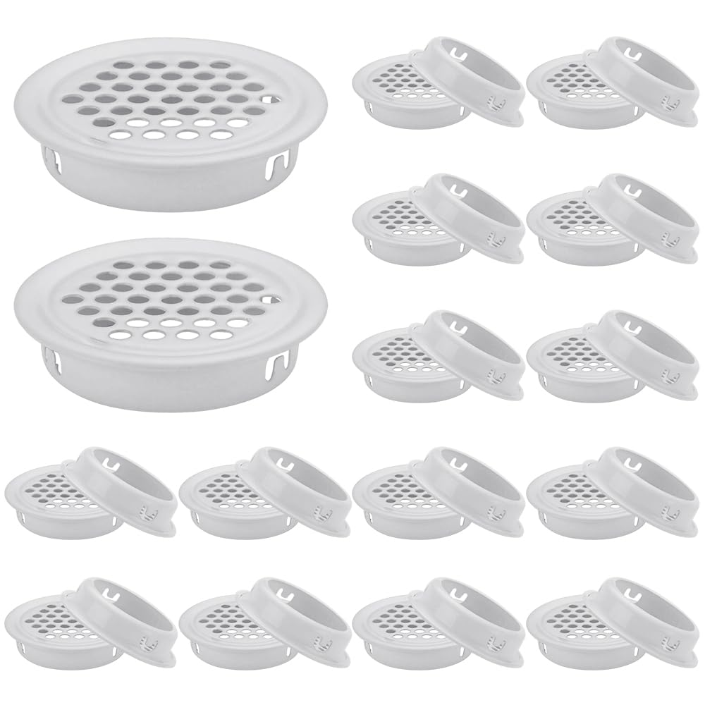 25pcs Ventilation Grille, 35mm Circular Ventilation Grille, Stainless Steel Ventilation Grille, Suitable for Cabinets, Bookcases, Cabinets, Wine Cabinets, Shoe Cabinets, etc
