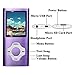 VOLGER DIGITAL 8GB Versatile Mini MP3 MP4 Music Player Internal Micro SD Card Lossless Sound Hi-Fi Entry Video Movie Player FM Radio Voice Recording Photo Viewer E-book Reader Media Player (Purple)
