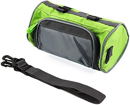 Bicycle Handlebar Front Bag,AOGVNA Waterproof Front Tube Cycling Mountain Road Bike Bag,with Transparent Pouch Phone Holder and Removable Shoulder Strap for Riding and More Outdoor Activities (Green)