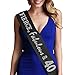 RhinestoneSash 40th Birthday Decorations - Fierce, Fabulous & 40 Premium Quality - Women's Black Sash(FierceFab40 RS) BLK