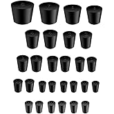 30Pcs Solid Rubber Stoppers 000# - 8# Tapered Lab Bungs Solid Rubber Stoppers 11 Assorted Sizes