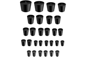 XVTHOAKU 30Pcs Solid Rubber Stoppers 000# - 8# Tapered Lab Bungs Solid Rubber Stoppers 11 Assorted Sizes