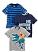 Simple Joys by Carter's Baby Boys' Toddler 3-Pack Graphic Tees, Awesome, Stripe, Dino, 2T
