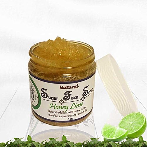 All Natural Hydrating and Exfoliating Honey Lime Sugar Detox Face Scrub, 5 Ounces - Protects and Moisturizes Skin, Petroleum Phthalate & Paraben Free - Handcrafted in Small Batches