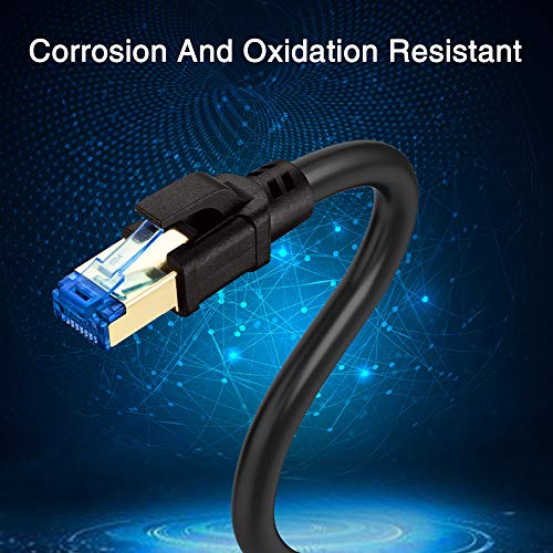 Cat8 Ethernet Cable,SNANSHI Cat 8 Internet Network Cord 75ft High Speed 40Gbps 2000Mhz SSTP 26AWG Outdoor&Indoor CAT8 LAN Cables Shielded Cables for Router, Modem, PC, Switches, Laptop, Gaming, Xbox