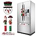 MSDADA Adorable Snowman Refrigerator Handle Covers Set & Snowman Countdown Calendar,Fits Standard Size Kitchen Appliance Microwave Oven Door For Christmas New Year Holiday Decorations (4pcs)