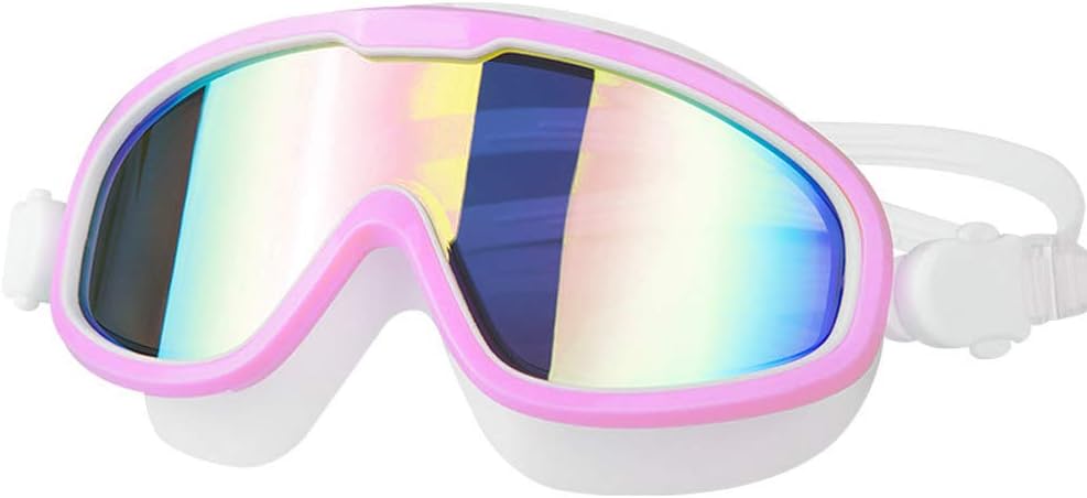 Premium Big Large Frame Swim Goggles, Swimming Goggles Anti Fog No Leaking with UV Protection and Clear Lens Wide-Vision for Men Women Adult Youth with Free Case Nose Clip and Ear Plugs