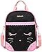 Cute Cat Face Bow Diamond Bling Waterproof Pink School Backpack Girls Lunch bags (Black)