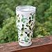 YIQIGO 30 oz. Double Wall Stainless Steel Vacuum Insulation Travel Mug Crystal Clear Lid Water Coffee Cup - Works Great for Ice Drink, Hot Beverage (cactus)