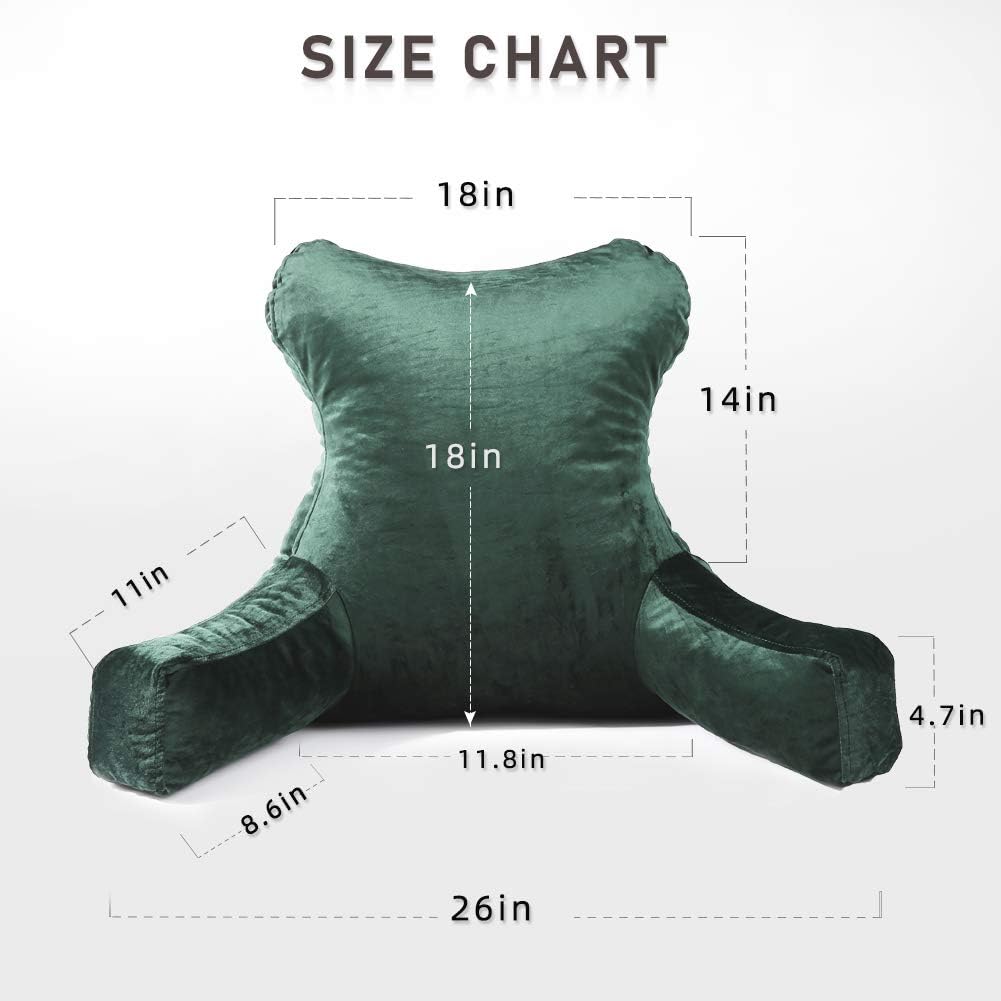 mittaGonG Slim Waist Backrest Reading Pillow with Arms Back Pillows for Sitting in Bed Removable Cover Suited for Ladies: Home & Kitchen
