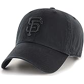 '47 MLB Black Black Primary Logo Clean Up Adjustable Strap Hat Cap, Adult One Size Fits All