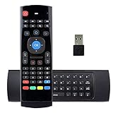 REDGO Air Mouse, 2.4G MX3 Portable Mini Wireless QWERTY Keyboard Mouse, Multifunctional Infrared Remote Control for Android Smart TV Box IPTV HTPC Mini PC Windows iOS MAC Xbox