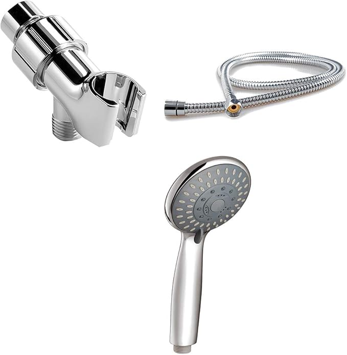 GFCGFGDRG American Shower Hose Set Soft Brass Shower Head Plastic Nozzle Holder Kit Bathroom