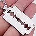 Xusamss Hip Hop Titanium Steel Blade Model Dog Tag Pendant Razor Necklace,24