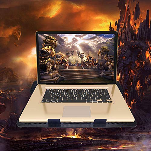 Laptop Cooling Pad, Proslife Portable Utral Slim Laptop Fan Cooler Pad with 2 Quite Fans, LED Lights, Dual USB, Shield Holders (Black-2 Fans)