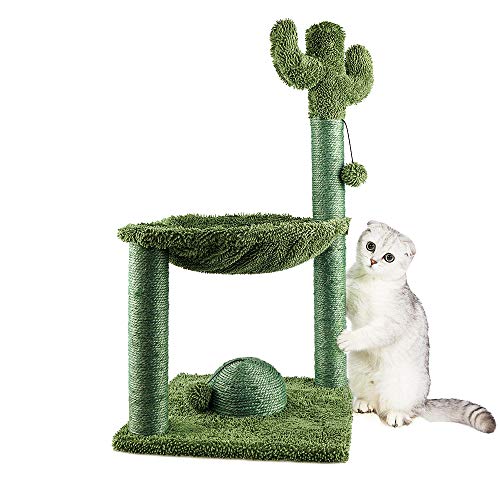 Cactus Cat Tree with Scratching Posts by YOUMI, 31.5'' Cat Tower for