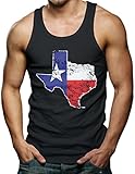 Distressed Texas Map Men's Tank Top T-shirt Tee