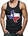 Distressed Texas Map Men's Tank Top T-shirt Tee