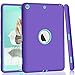 ZHK iPad 2017 and 2018 iPad 9.7 inch Case, Heavy Duty Shockproof High Impact Resistant Rugged Hybrid 3 Layer Full Body Protective Case Cover for Apple iPad 9.7 inch - Purple Mint Green