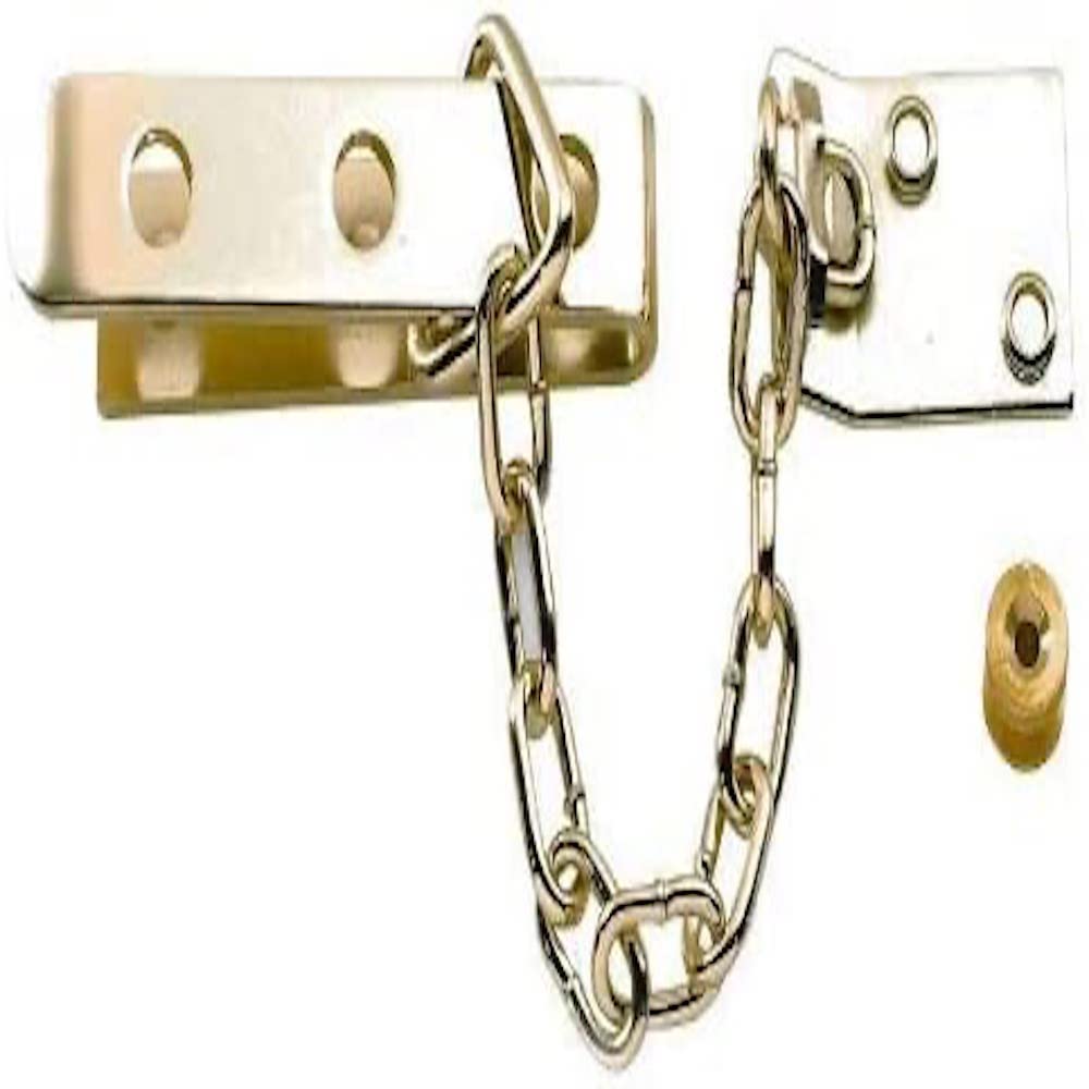 Yale P-1040-PB Door Chain, Polished Brass Finish, Standard Security, Visi Packed, suitable for Wooden doors