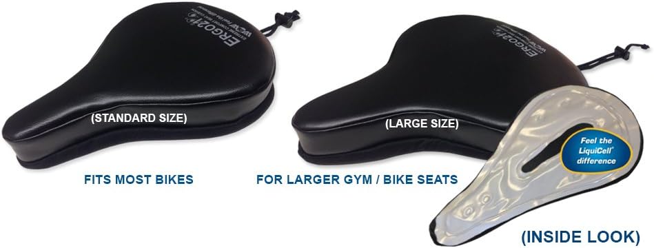 Liquicell Bicycle Seat Cover for Men & Women | Exercise Bike Seat Cushion with Water & Dust Resistant Comfortable Seat Cover Compatible with Spin Bike, Indoor & Outdoor Cycling