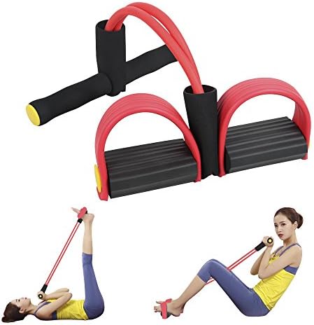 Darhoo Pedal Resistance Loop Bands Available for Shaping Muscles Arms Buttocks Legs and Back Home Portable Outdoor and Gym Strength Training Equipment (Red)