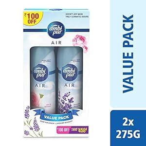 Ambi Pur Air Effects Room Air Freshener Value Pack, Rose & Blossom & Lavender Bouquet, 275g+275g
