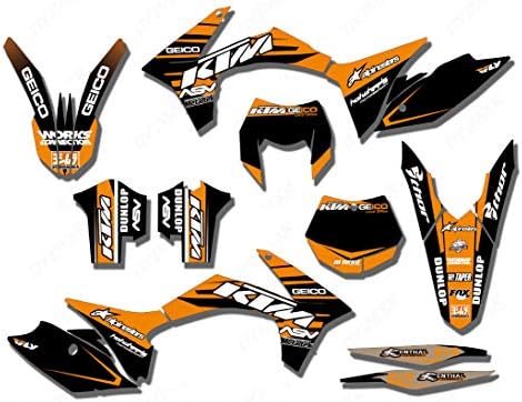 Flyastar 3M Customized Motorcycle bike Graphics Stickers Background For KTM SX SXF XC XCF XCW XCF-W 125 200 250 300 350 450 500 2011 2012 13 (TZ-KTM-SX1213-11)
