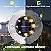 Allbusden Solar Disk Lights Outdoor, 8 LED Bulbs Solar Garden Lights Outdoor Waterproof, Solar Ground Lights Outdoor for Patio Pathway Lawn Yard Driveway - Warm White (4 Pack)