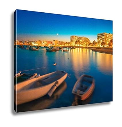 Amazon Com Ashley Canvas Ibiza Island Night View Wall Art Home