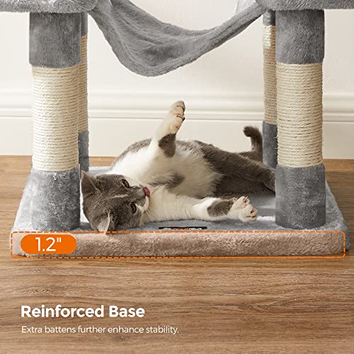 FEANDREA Cat Tree, Large Cat Tower, 64.6 Inches, Cat Activity Center