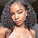 ATZHAIR 4x4 Lace Front Wigs Brazilian Virgin Human Hair Wigs Glueless Cap Deep Curly Bob Wig Pre Plucked with Baby Hair for African American Women 150% Density Natural Color 12 Inch