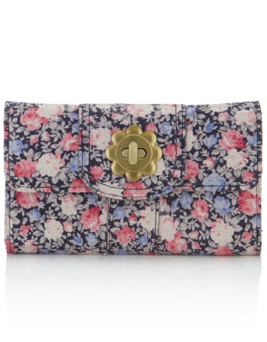 Accessorize Womens Freddie Flower Turn Lock Wallet