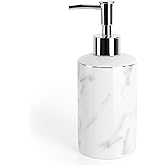 Ceramic Soap Dispenser, White Marble Look Lotion Dispenser 12.5 OZ Liquid Hand Soap Dispenser Pump Bottle for Hotel Kitchen Bathroom, ANTIS'S HOME